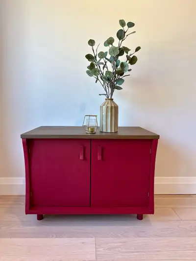 Small storage cabinet- newly refinished!, View more