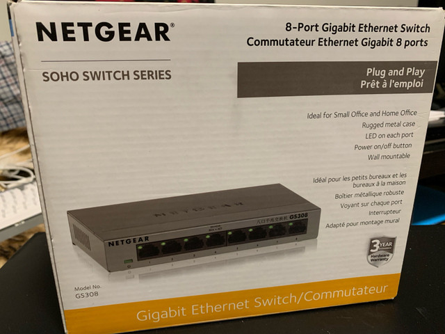 Netgear 8-Port Gigabit Ethernet Switch in Networking in St. Catharines