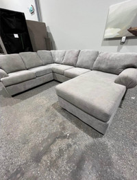Excellent Condition  Leon's Large Grey Sectional (Free Delivery)