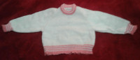 Toddlers Baby Sweater 3 Pink Stripes on White $50.00 Each New
