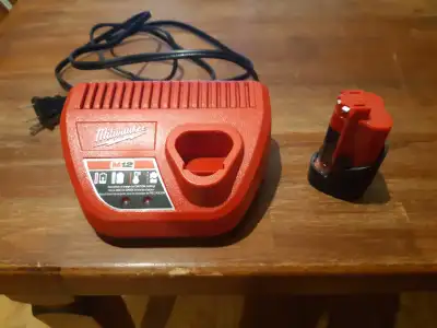 Milwaukee M12 Red Lithium CP 3.0 Battery and M12 Battery Charger, View more