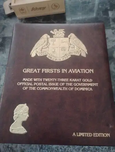 Own a piece of history with this limited edition "Great Firsts in Aviation" stamp set! Made with 23-...