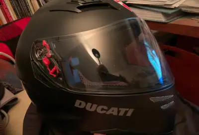Ducati Dark Rider Helmet - size XL - Matte Black Finish. Dual visors. Manufactured by AGV. New old s...