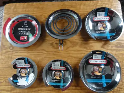New 30" Stove/Range Replacement Chrome Drip Pans+1 Used Element, View more