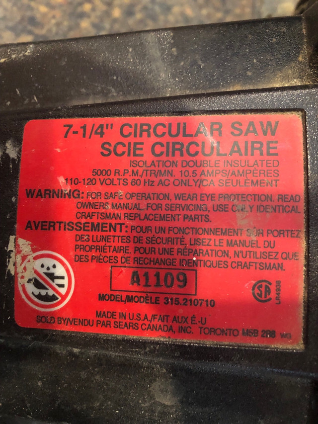Used older circular saw  in Power Tools in Prince Albert - Image 3