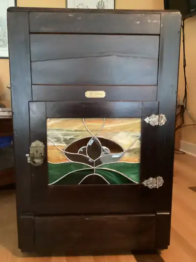 Antique Walnut Icebox -Great Accent Piece, View more