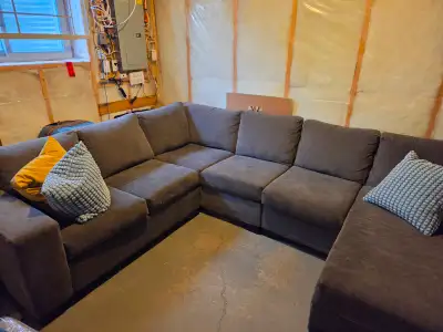 Danielle 3-Piece Sectional with Right-Facing Corner Wedge - Grey, View more