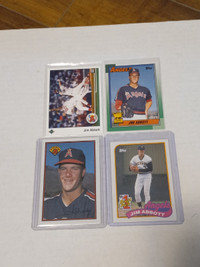 Baseball Cards Jim Abbott Rookie Cards Lot of 4 NM/MT