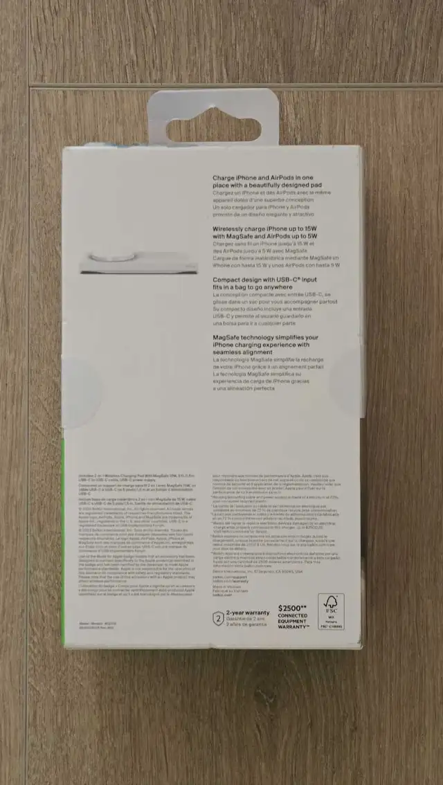 BRAND-NEW Belkin 2-in-1 MagSafe Charging Pad UNOPENED in Cell Phone Accessories in Victoria - Image 4