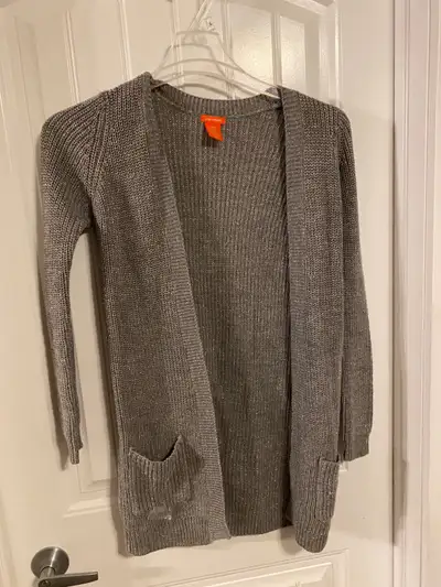 Girls size xl sparkle grey long cardigan , View more