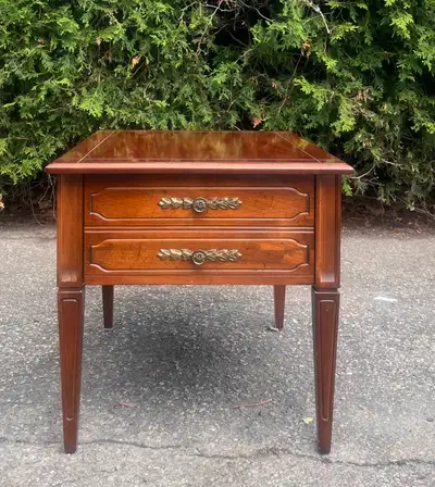 Vintage Deilcraft Solid Wood 2-Drawer End Table / Side Table, View more
