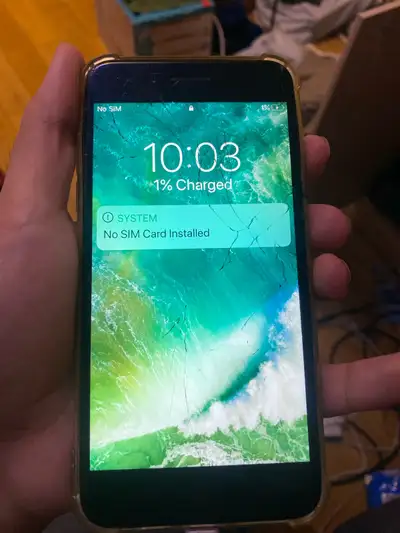Cracked screen. Idk the storage capacity. For parts, unless you can figure out how to bypass the icl...