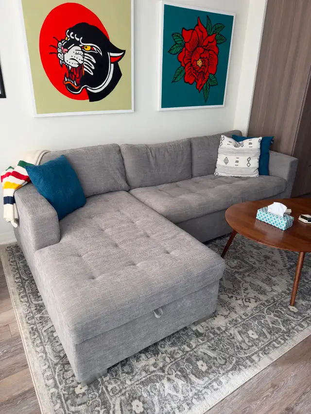 Article - Soma Dawn Gray Left Sofa Bed62863273937153123