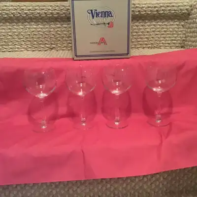 Austrian crystal wine glasses, new, View more