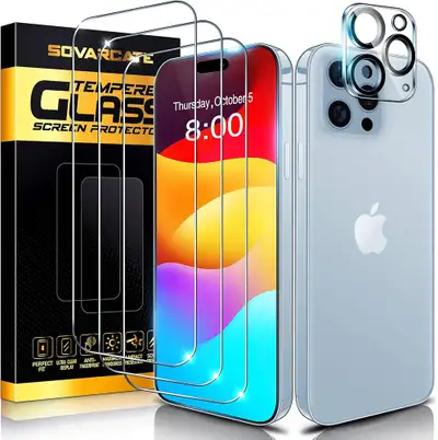 Brand New iPhone 15 Pro Screen Protector 3 Pk & 1 lens protector, View more