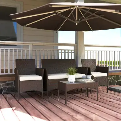 4pc rattan Wicker Outdoor Balcony Furniture Set, View more