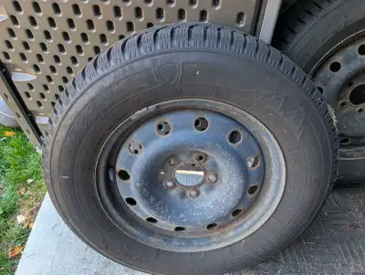 Selling a set of 4 Firestone winter tires mounted on steel rims. Used gently for just one winter sea...
