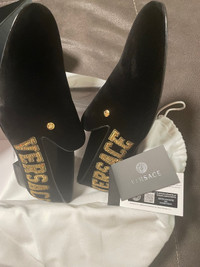 Versace Greca Embroidered Velvet Loafers