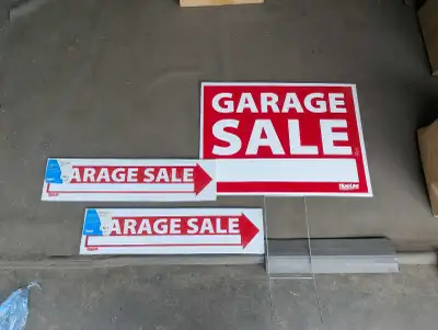 free- Brand new garage sale signs, View more
