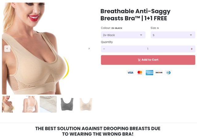 Breathable Anti-Saggy Breasts Bra Sz. Large, black in Women's - Other in Calgary