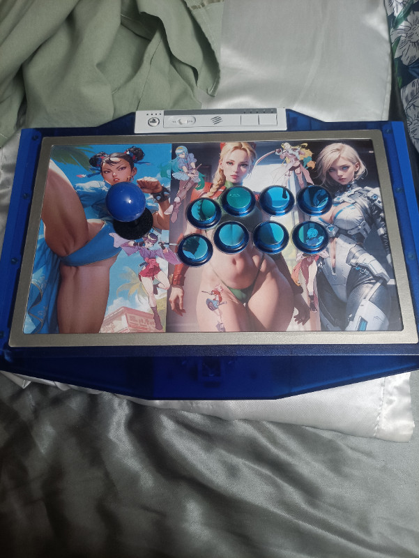 Te2 ps3/ps4 Chun Li edition custom modded with blue led buttons in Sony Playstation 3 in City of Toronto - Image 2