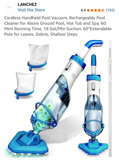 Cordless Handheld Pool Vacuum, Rechargeable Pool Cleaner , View more
