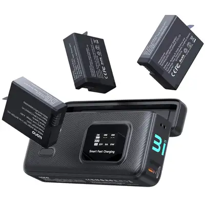 GoPro Hero 13 Battery Charger Case w/ 3x1950mAh Batteries, PD Fa, View more