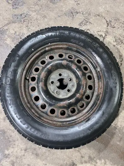 Used winter tires for sale! Tires come with steel rims. Used for Toyota RAV4.