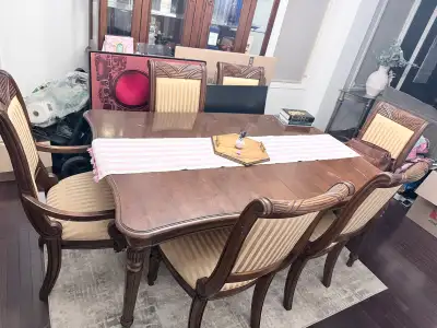 Traditional Wood Dining Table with 6 Chairs, View more