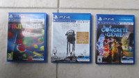 3 PS4/PS5 VR games Fruit Ninja,BattleFront,Concrete Genie - sale