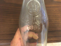 3 Vintage French Glass Bottle Porcelain Stopper LIMONADE France!