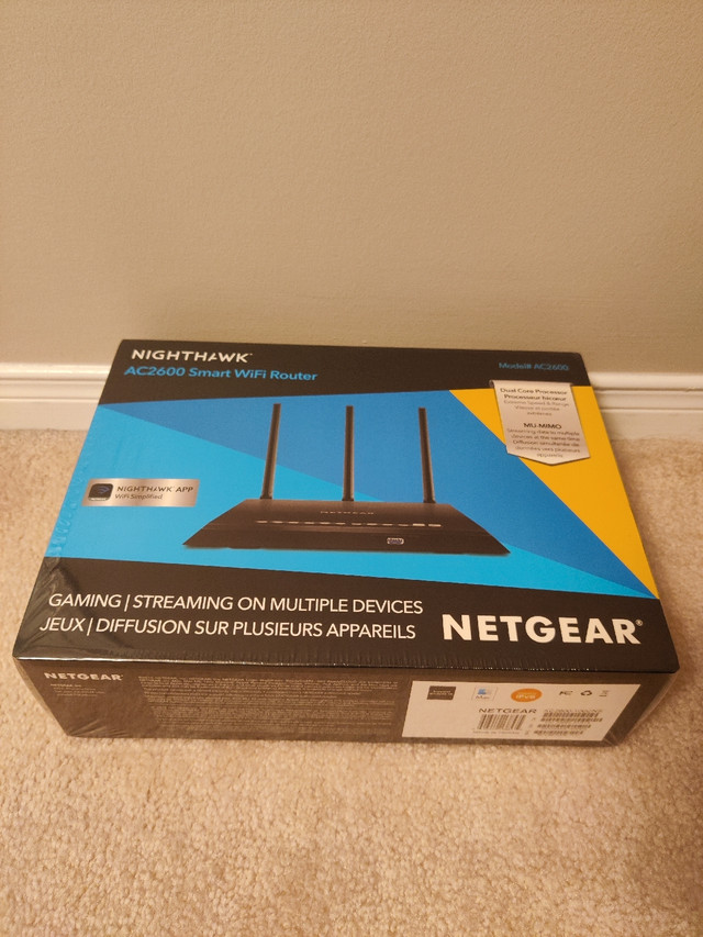Netgear Nighthawk Wireless AC2600 Gigabit Wi-Fi Router (Black) in Networking in Mississauga / Peel Region