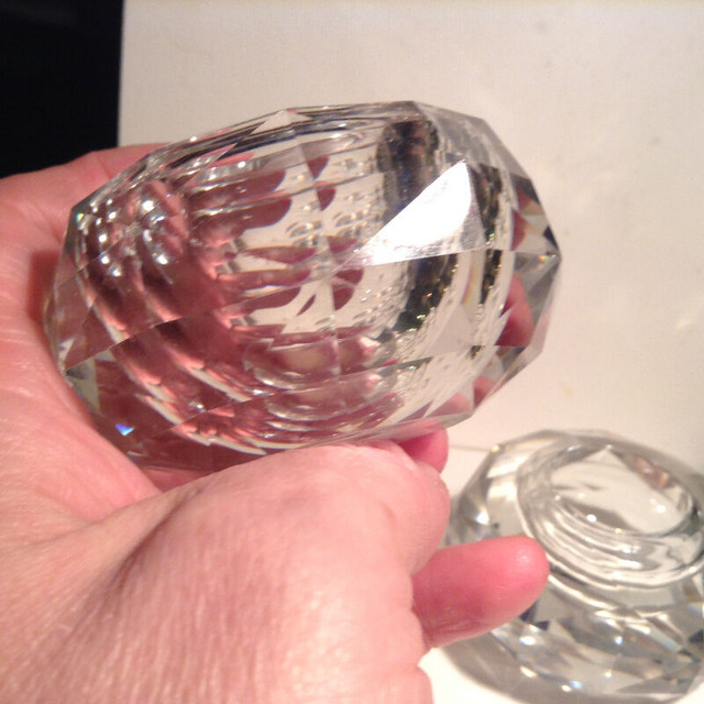 Vintage Hand Cut Crystal Candle Holders in Arts & Collectibles in Vancouver - Image 2