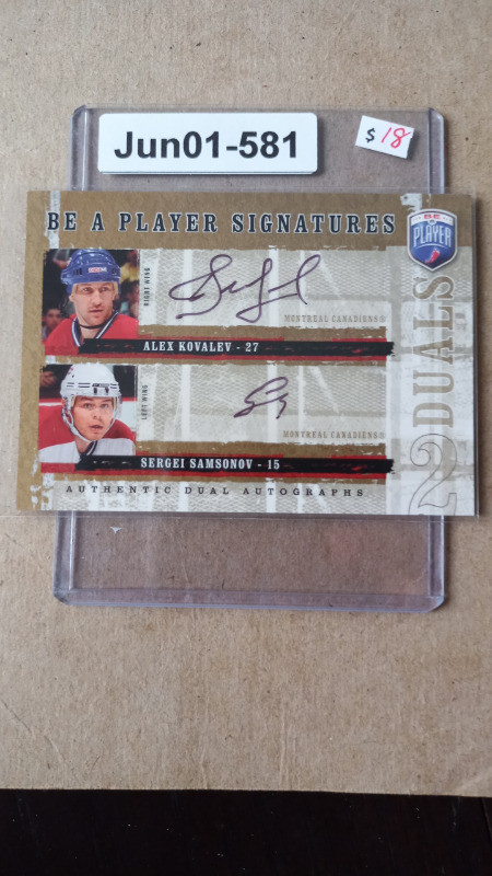 Alex Kovalev Seigei Samsonov Be A Player Signatures Duals D-KS in Arts & Collectibles in St. Catharines