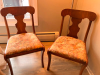 Vintage wood dining chairs.