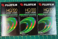 Un lot de 3 cassettes VHS Fujifilm vierges **NEUVES**