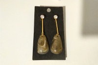 Stone drop/CZ stud earrings