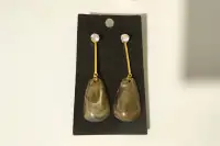 Stone drop/CZ stud earrings