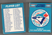 1991 Score TORONTO BLUE JAYS Team Set 40 card box set.