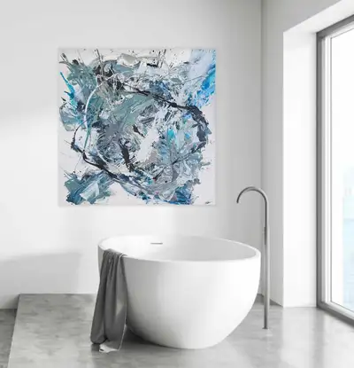 Tableau abstrait, peinture abstraite, toile artiste Myla, View more