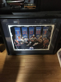 Retired oilers framed picture