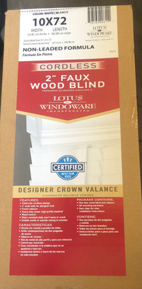 10 x 72 2” faux wood blinds (white) new in box