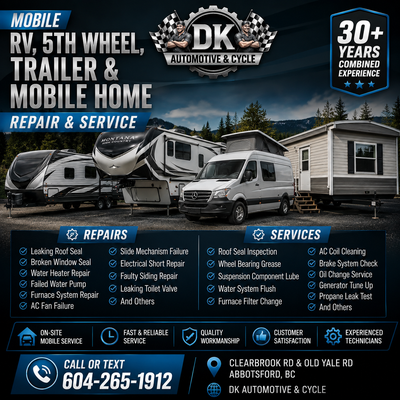 For quick, efficient and professionalRV, 5th Wheel, Trailer, Camper Van & Mobile Home Mobile Mechani...