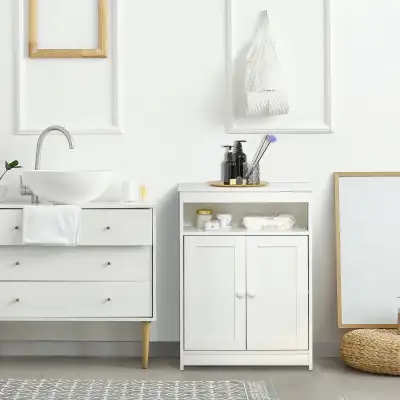 Accent Cabinet, Wood Free Standing Storage Organizer with Double, View more