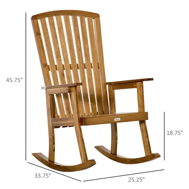 Wooden Rocking Chair, Traditional Porch Rocker, Fade-Resistant in Patio & Garden Furniture in Markham / York Region - Image 3