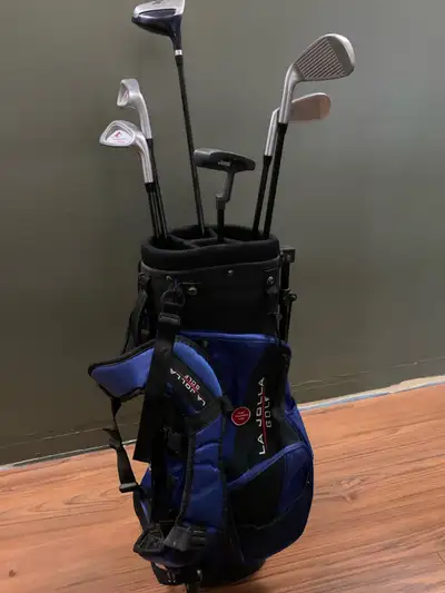 golf clubs & bag, View more