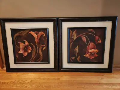 Beautiful wall art in warm rust & brown tones. Framed with ready to hang hardware. Each pictures is...
