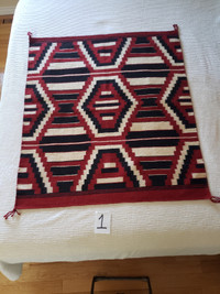 AUTHENTIC HANDSPUN NAVAJO WOOL WEAVING /RUGS