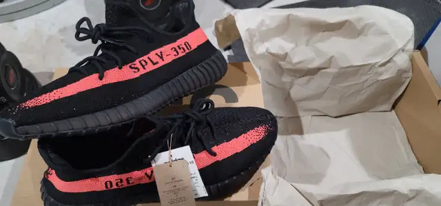 Yeezy 350 Core Black Red size 12.5 11.5 SPLY (NEW-CONFIRMED) in Men's Shoes in Markham / York Region - Image 3