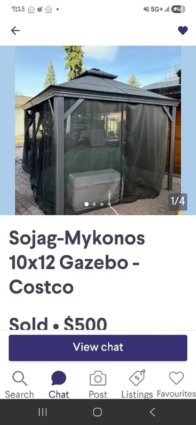 this guy is running a scam selling a gazebo. he takes a down payment to hold it and gives you a wron...
